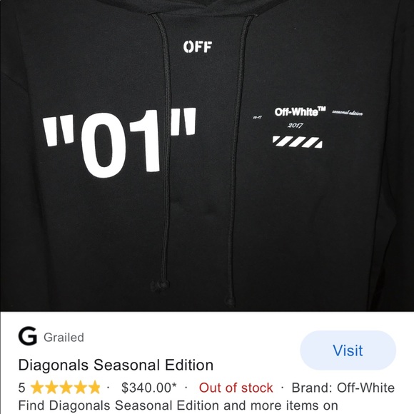 Off-white Diagaonals Black Sweatshirt - Picture 3 of 6